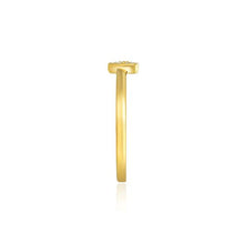 Load image into Gallery viewer, Minimalist Heart Stud Ring with Swarovski Crystals Gold Plated