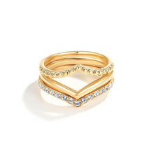 Load image into Gallery viewer, Wishbone Trio Stackable Ring Gold Plated