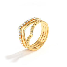 Load image into Gallery viewer, Wishbone Trio Stackable Ring Gold Plated