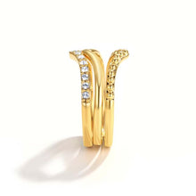 Load image into Gallery viewer, Wishbone Trio Stackable Ring Gold Plated