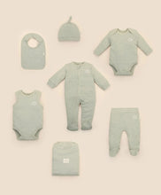 Load image into Gallery viewer, Organic Cotton 6PC Essentials Set - Heather Sage Green - Size 000