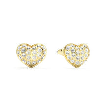 Load image into Gallery viewer, Alana Heart Stud Earrings Clear Crystals Gold Plated