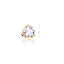 Load image into Gallery viewer, Trillion Brief Stud Earrings with Clear Swarovski® Crystals Gold Plated