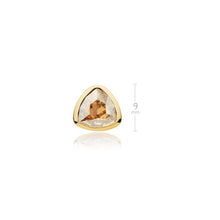 Load image into Gallery viewer, Trillion Brief Stud Earrings with Golden Shadow Swarovski® Crystals Gold Plated
