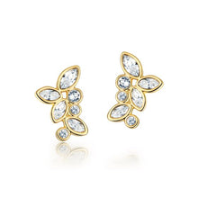 Load image into Gallery viewer, Enchanted Stud Earrings with Austrian Crystals 16k Gold Plated