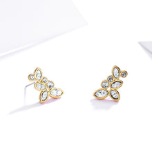 Load image into Gallery viewer, Enchanted Stud Earrings with Austrian Crystals 16k Gold Plated