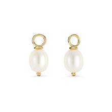 Load image into Gallery viewer, Petite Oval Freshwater Pearl Drop Mix Charm Gold Plated