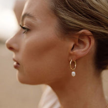 Load image into Gallery viewer, Petite Oval Freshwater Pearl Drop Mix Charm Gold Plated