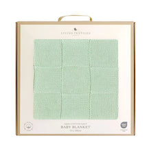 Load image into Gallery viewer, Pram Knitted Blanket - Checkered Seafoam