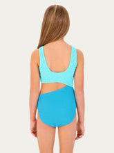 Load image into Gallery viewer, Seafolly Kids Texture One Piece - Aqua Blue
