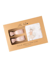 Load image into Gallery viewer, Fairy Muslin Wrap &amp; Dusty Pink Pram Clips Set
