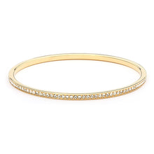 Load image into Gallery viewer, Metro Eternity Bangle with Clear Crystals Gold Plated
