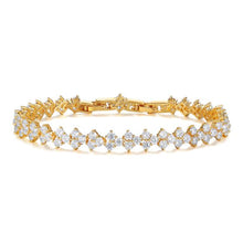 Load image into Gallery viewer, Victoria Regal Cubic Zirconia Tennis Bracelet Gold Plated