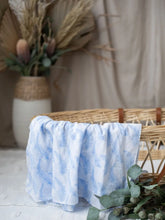Load image into Gallery viewer, Blue Feather Muslin Swaddle