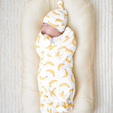 Load image into Gallery viewer, Organic Cotton Baby Swaddle Wrap - Bananas