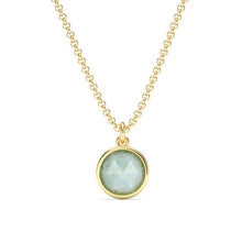 Load image into Gallery viewer, Round Rose Cut Green Aventurine Pendant Gold Plated