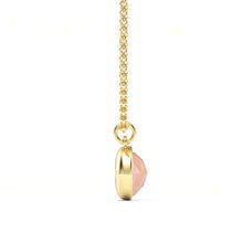 Load image into Gallery viewer, Round Rose Cut Rose Quartz Pendant Gold Plated