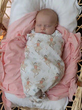 Load image into Gallery viewer, Fairy Muslin Wrap &amp; Dusty Pink Pram Clips Set
