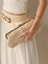 Load image into Gallery viewer, Bianca Straw Clutch Bag in Beige