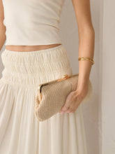 Load image into Gallery viewer, Bianca Straw Clutch Bag in Beige