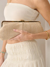 Load image into Gallery viewer, Bianca Straw Clutch Bag in Beige
