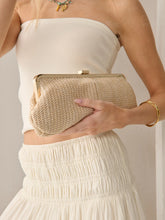 Load image into Gallery viewer, Bianca Straw Clutch Bag in Beige