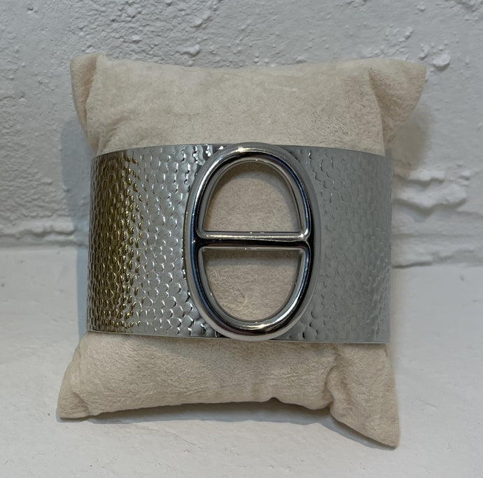 Stainless Steel Silver Plated Cuff Bangle