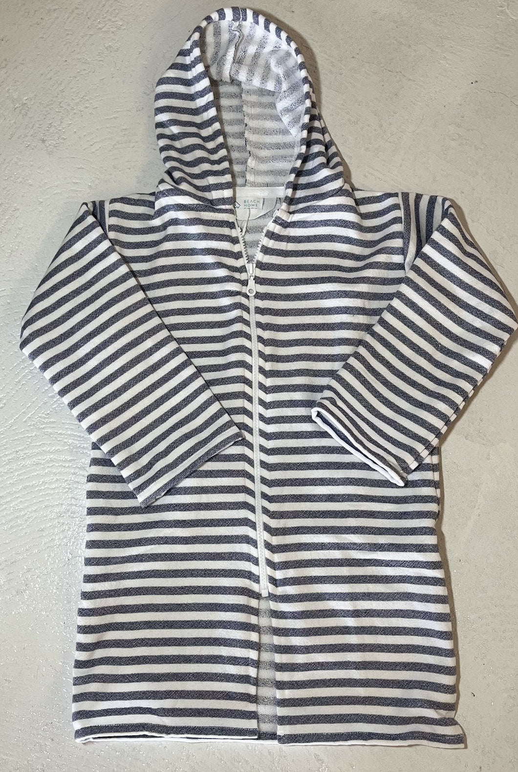 Kids Robe - White and Charcoal