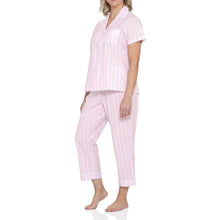 Load image into Gallery viewer, Valencia Stripe ⅞ Pyjama Set