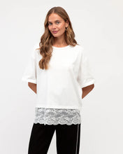 Load image into Gallery viewer, LACE TRIM TEE - CREAM