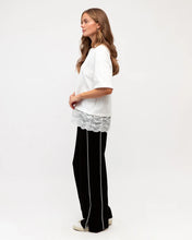 Load image into Gallery viewer, LACE TRIM TEE - CREAM