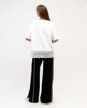 Load image into Gallery viewer, LACE TRIM TEE - CREAM