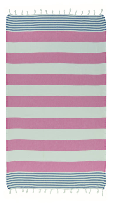 Marine Authentic Turkish Towel - Pink/Blue