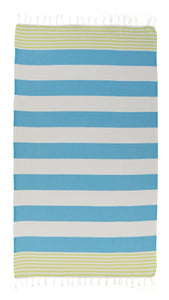 Marine Authentic Turkish Towel - Lime/Blue