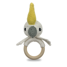 Load image into Gallery viewer, Sunny the Cockatoo Ring Rattle