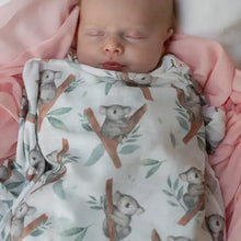 Load image into Gallery viewer, Koala Muslin Wrap &amp; Grey/White Pram Clips Set