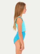 Load image into Gallery viewer, Seafolly Kids Texture One Piece - Aqua Blue