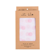 Load image into Gallery viewer, Pink Blue Spot Muslin Swaddle