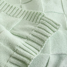 Load image into Gallery viewer, Pram Knitted Blanket - Checkered Seafoam