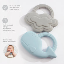 Load image into Gallery viewer, 2pk Silicone Teether - Whale &amp; Cloud
