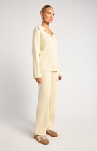 Load image into Gallery viewer, Ribbed Knit Set with Front Button Up Feature - Bone