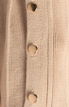 Load image into Gallery viewer, Wide Rib Gold Button Detail Knit Top - Beige