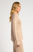 Load image into Gallery viewer, Wide Rib Gold Button Detail Knit Top - Beige