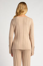 Load image into Gallery viewer, Wide Rib Gold Button Detail Knit Top - Beige