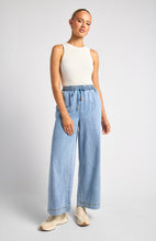Load image into Gallery viewer, Elastic Waist Tie Chambray Pants - Light Blue
