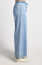 Load image into Gallery viewer, Elastic Waist Tie Chambray Pants - Light Blue