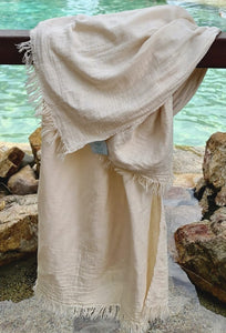 Kilim Design Authentic Turkish Towel - Beige