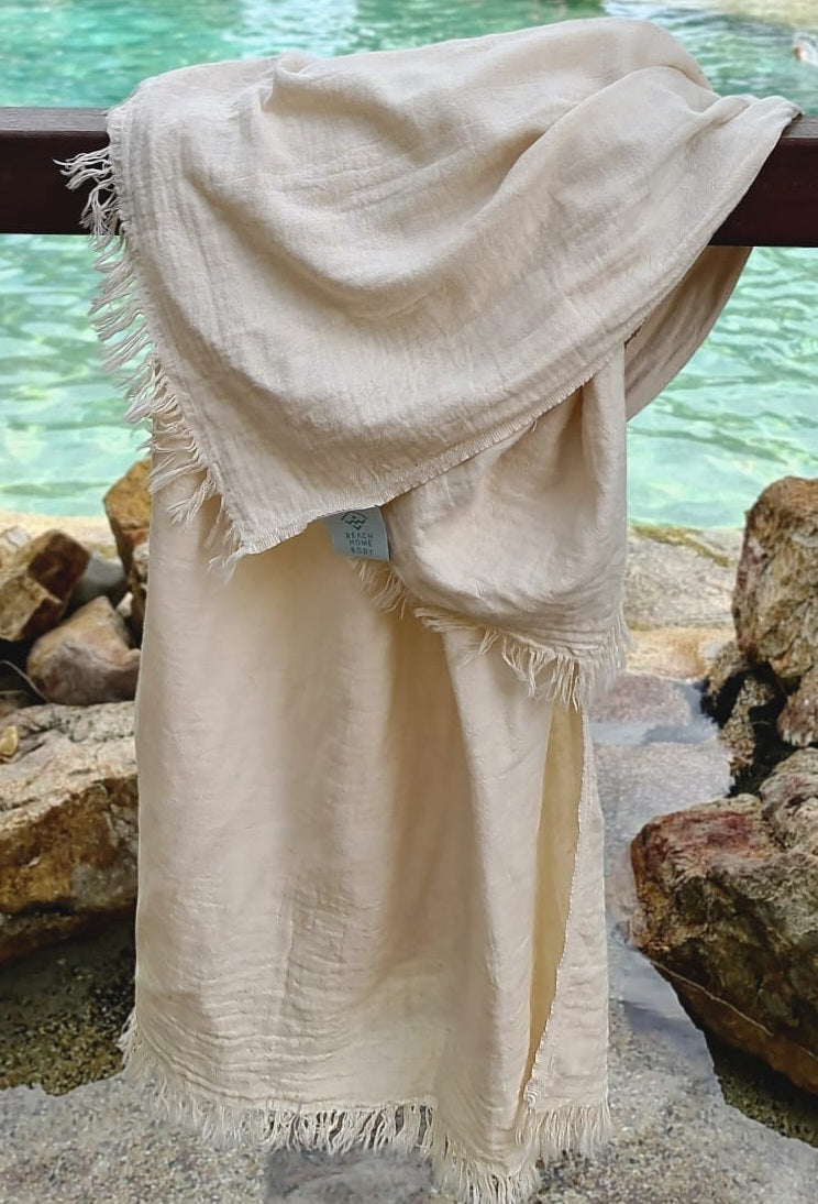 Kilim Design Authentic Turkish Towel - Beige