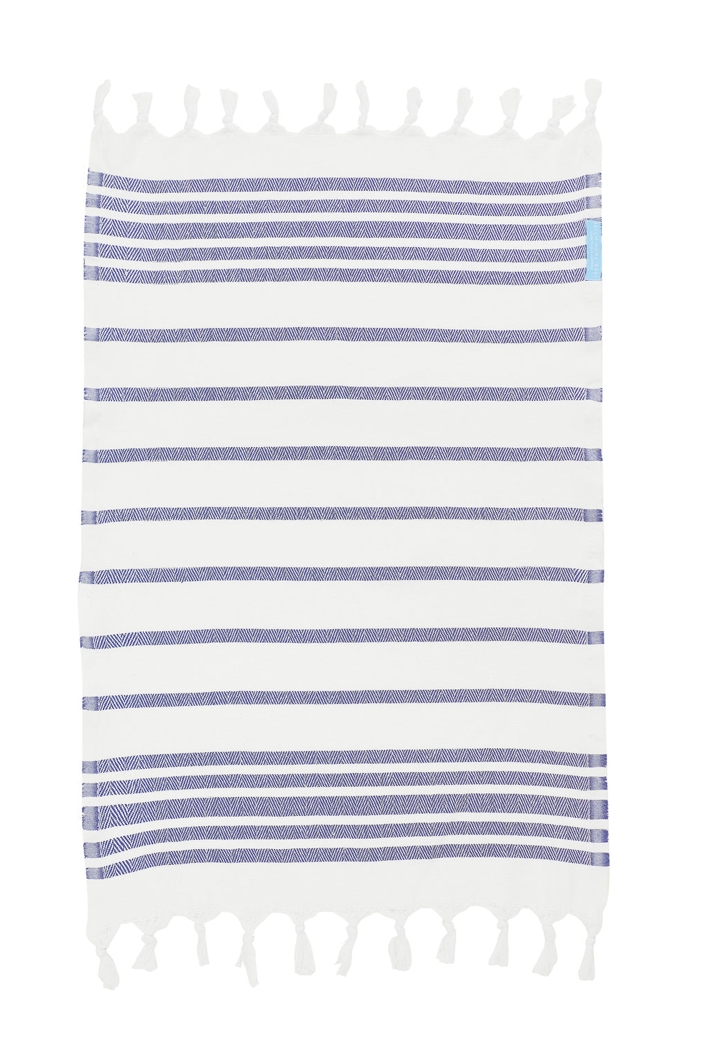 Luxe Herringbone Authentic Turkish Hand Towel - White/Navy